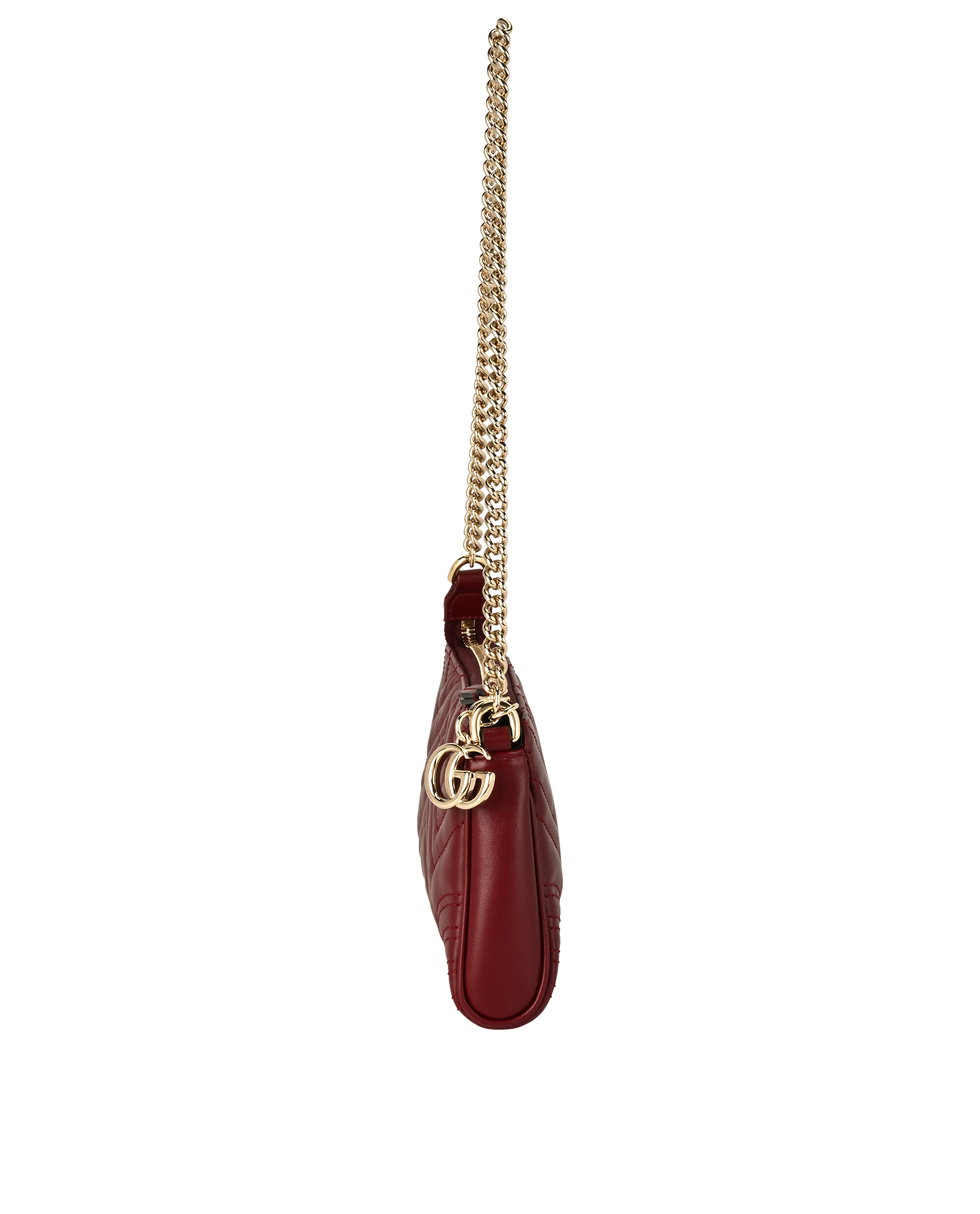 Marmont Small Shoulder, &pound;595, Handbags, Red, Leather, Side view